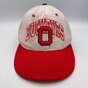 Vintage Pro-Line Ohio State Buckeyes O Logo Embroidered Red/White Hat Size 7 3/8